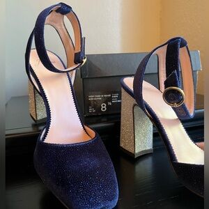 New! J. Crew Vicky pump in velvet with glitter